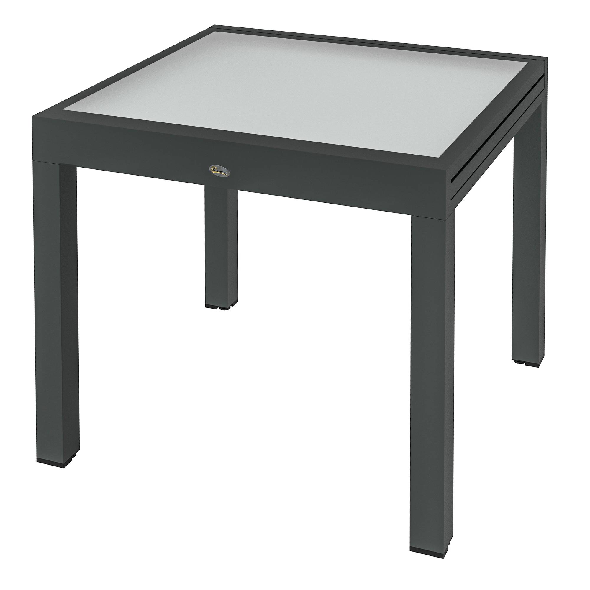 PANGIVO - Table extensible aluminium et verre trempé 160 x 80 x 75 cm - PANGIVO - Image 2