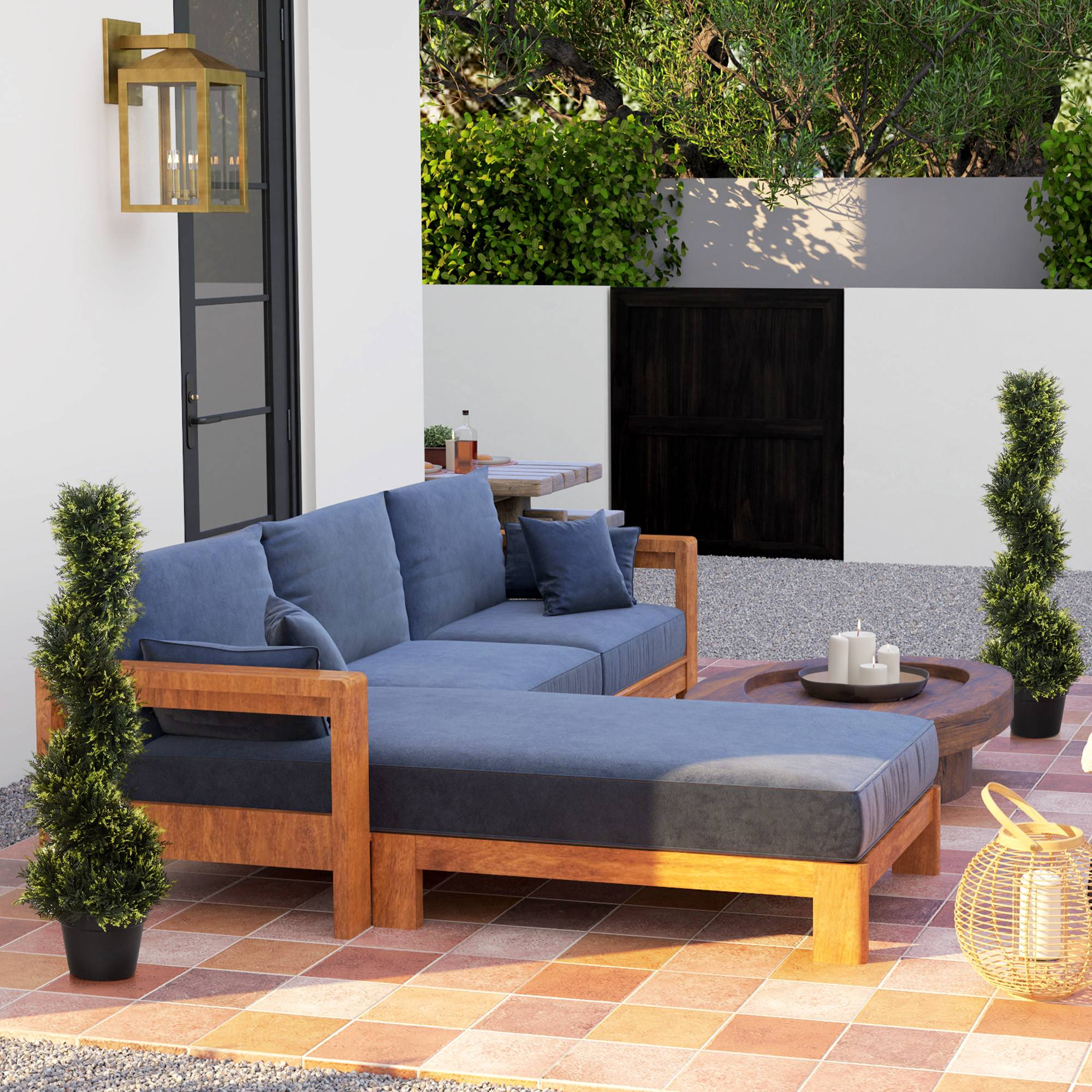 Lot 2 Cèdres Artificiels Spirale Plante Topiaire Intérieur Extérieur Pot Inclus 90cm - ComfortXL Outdoor Living - Image 1