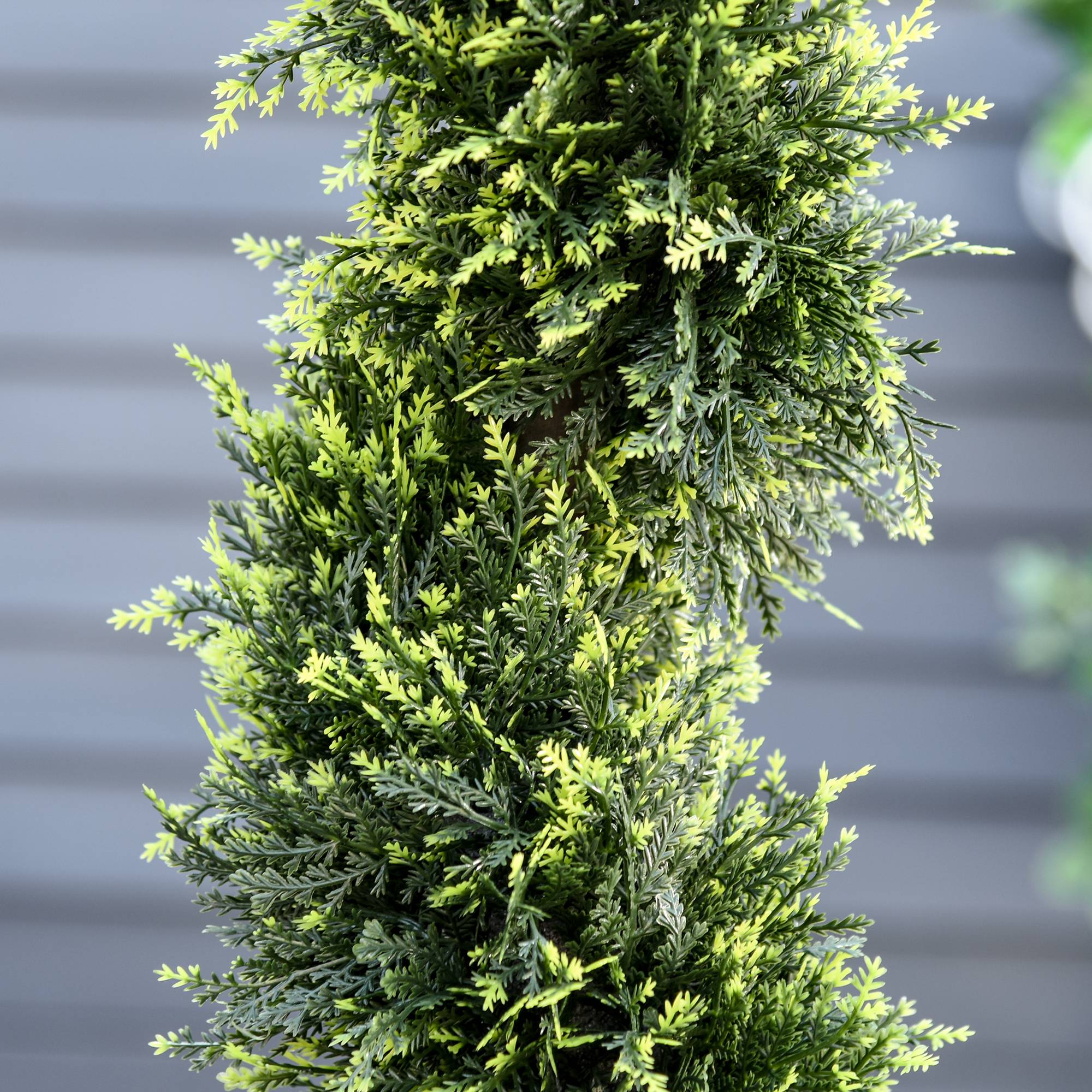 Lot 2 Cèdres Artificiels Spirale Plante Topiaire Intérieur Extérieur Pot Inclus 90cm - ComfortXL Outdoor Living - Image 7