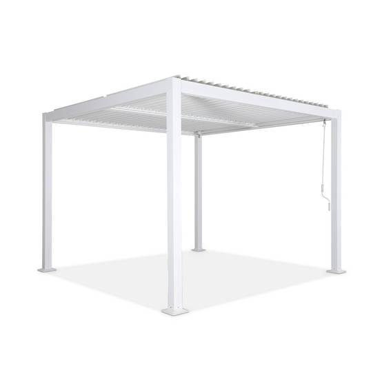 Pergola bioclimatique blanche. aluminium et acier. 3x3m. lames orientables | sweeek - Image 2