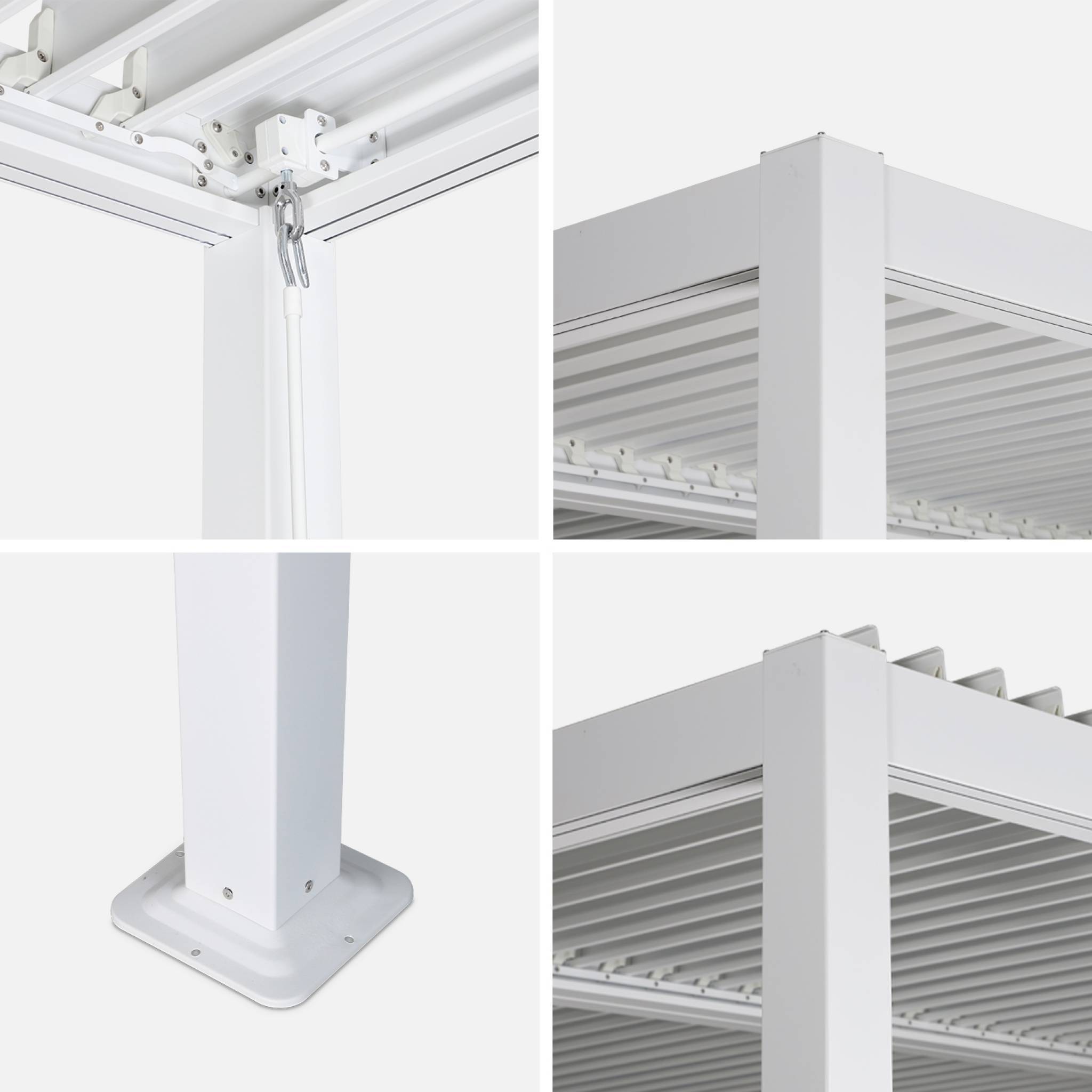 Pergola bioclimatique blanche. aluminium et acier. 3x3m. lames orientables | sweeek - Image 7