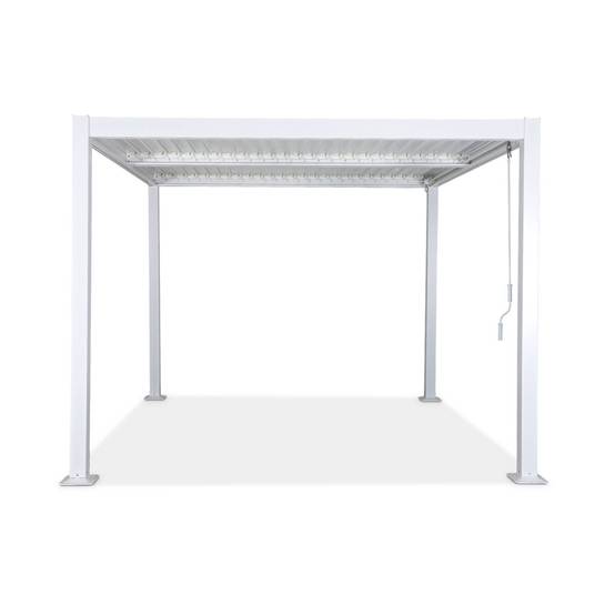 Pergola bioclimatique blanche. aluminium et acier. 3x3m. lames orientables | sweeek - Image 3