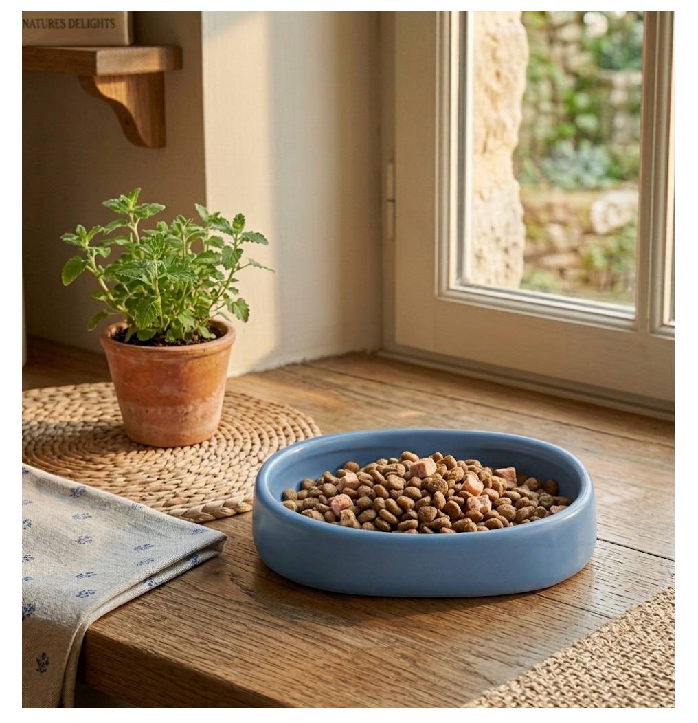 Gamelle rond pour chat nourriture et eau 12 cm Zara bleu - Image 3