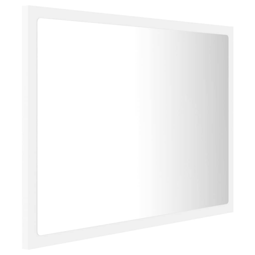 Miroir à led de salle de bain 60 x 8,5 x 37 cm acrylique blanc - Image 1