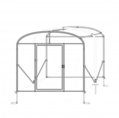 Plastidis - Serre tunnel Deschamps pieds droits larg 3 m pas à 1.50 m, L 6 m, type 200 microns diffusante Lumisol , Façade 2 portes simples, S - Image 5