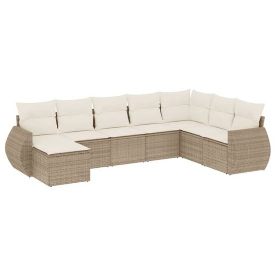 ComfortXL - Salon de Jardin Bas 8 Places en Poly Rotin Beige Modulable avec Coussins Confortables 8 Pièces – ComfortXL Outdoor Living - Image 2