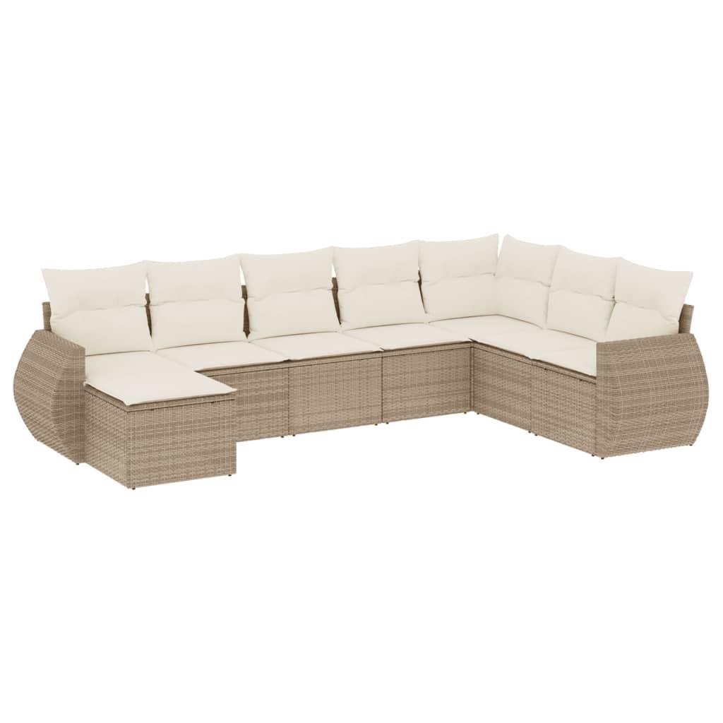 ComfortXL - Salon de Jardin Bas 8 Places en Poly Rotin Beige Modulable avec Coussins Confortables 8 Pièces – ComfortXL Outdoor Living - Image 2
