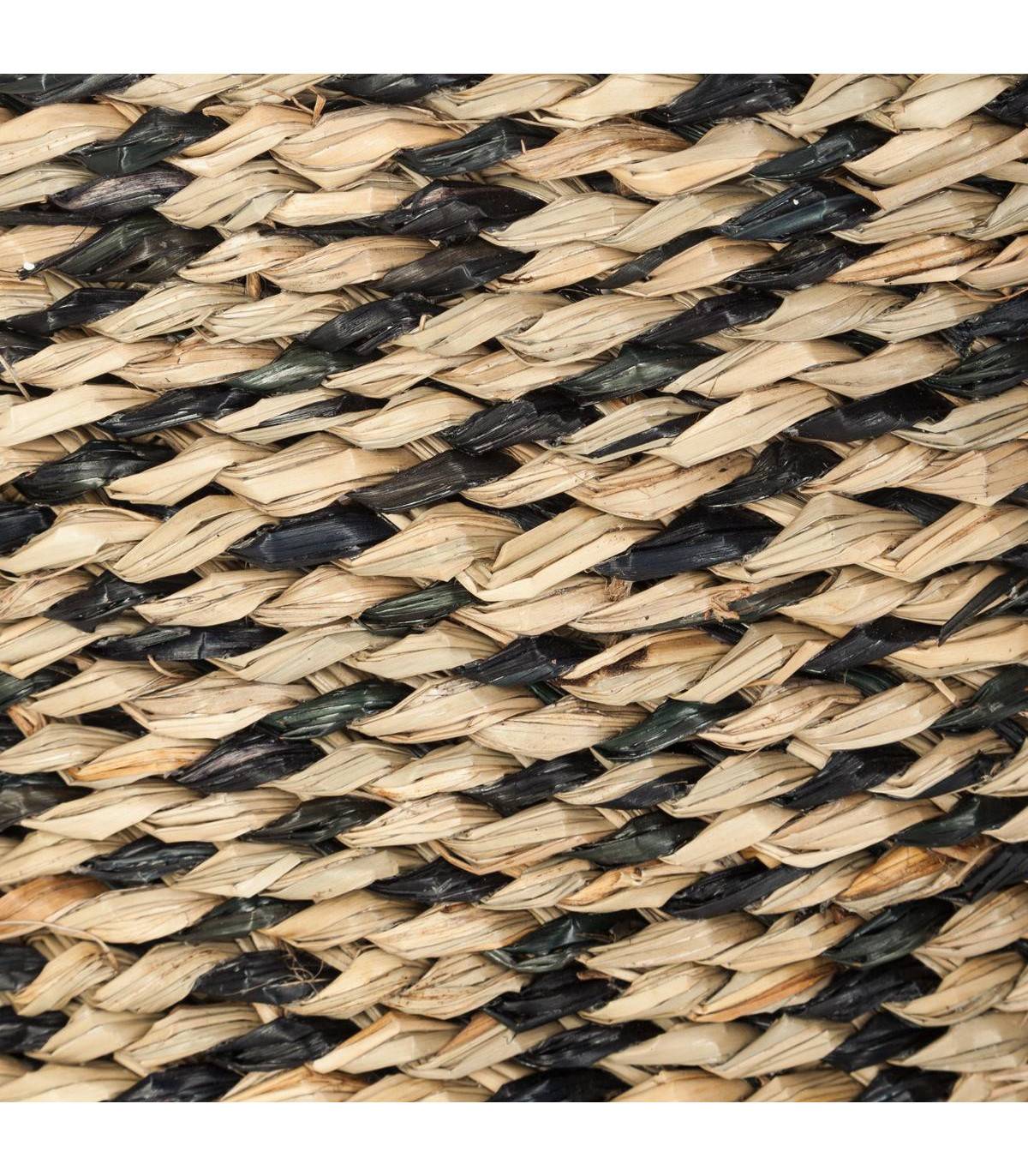 Set de 3 Paniers de rangement rond en Osier Noir et Naturel - Image 2