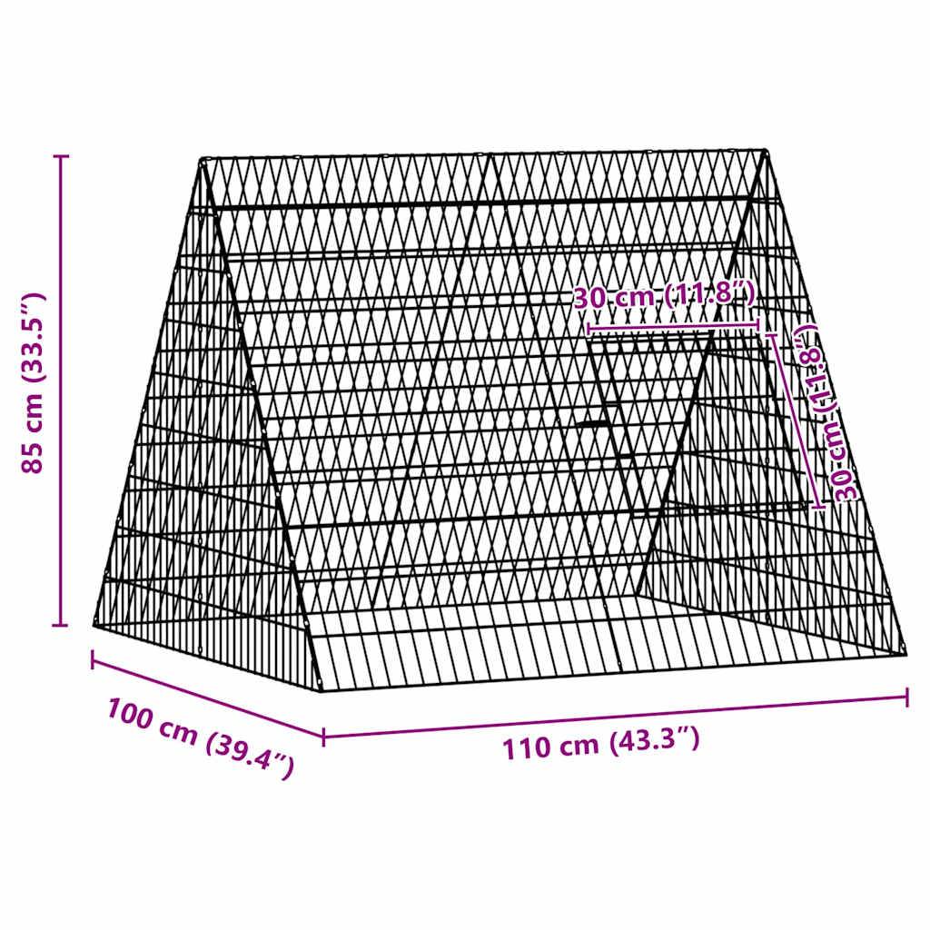 Vidaxl - Cage à poules Argent 110 x 100 x 85 cm Acier galvanisé vidaXL 3394436 - Image 3