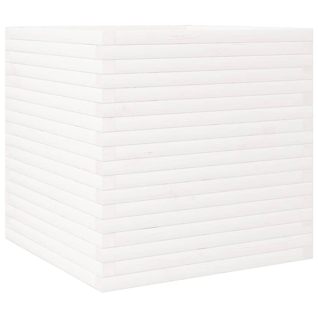 Très grande jardinière haute 70cm en bois de pin massif Blanc – ComfortXL Outdoor Living - Image 7