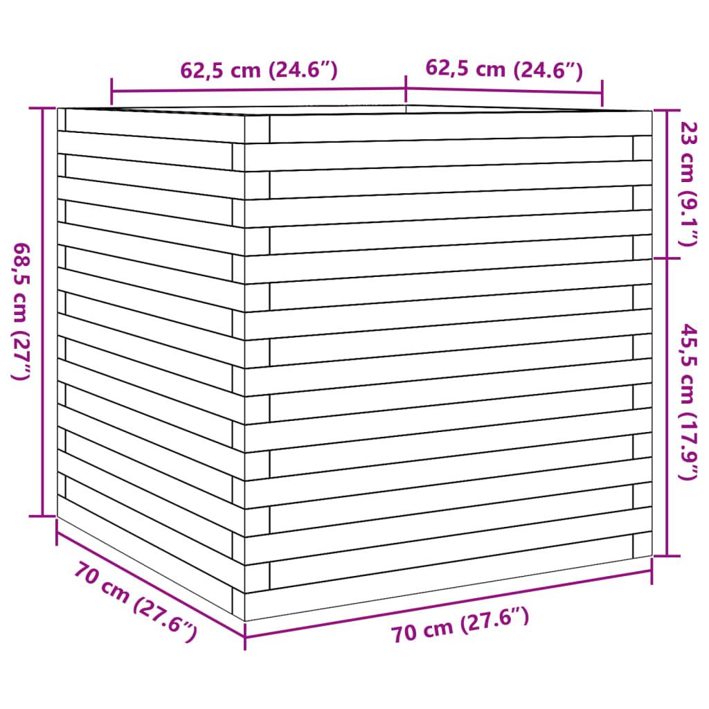 Très grande jardinière haute 70cm en bois de pin massif Blanc – ComfortXL Outdoor Living - Image 10