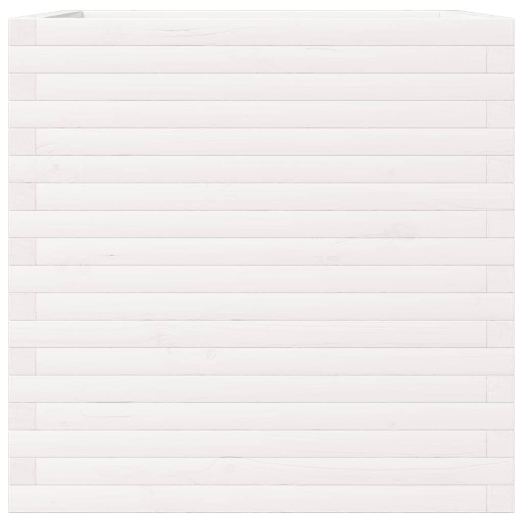 Très grande jardinière haute 70cm en bois de pin massif Blanc – ComfortXL Outdoor Living - Image 5