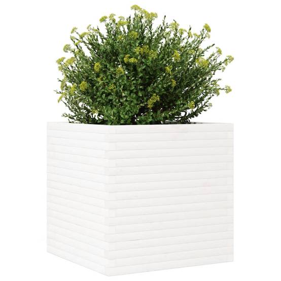 Très grande jardinière haute 70cm en bois de pin massif Blanc – ComfortXL Outdoor Living - Image 4