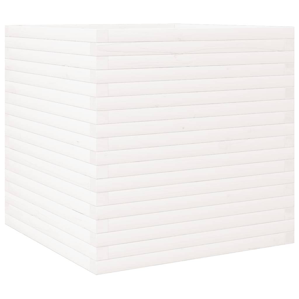 Très grande jardinière haute 70cm en bois de pin massif Blanc – ComfortXL Outdoor Living - Image 2