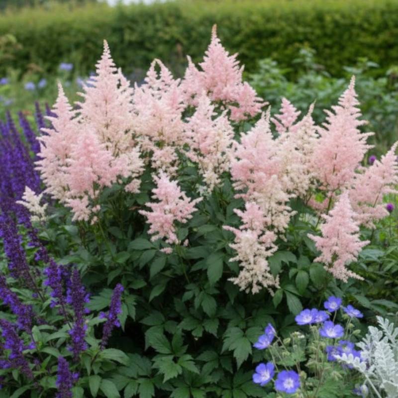 Astilbe du Japon Peach Blossom à fleurs Blanche/Rose - feuillage Caduc - Godet - 5/20 cm - Image 1