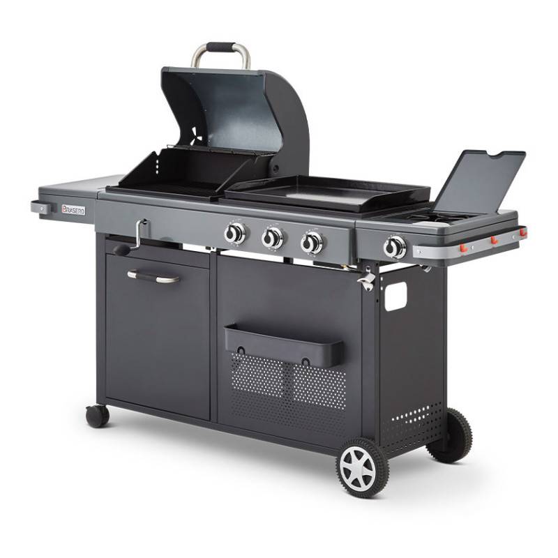 Plancha gaz & barbecue charbon Bi-Energy XL Brasero 3 brûleurs + 1 latéral 60x42 cm 12,95 kW – Brasero - Image 2