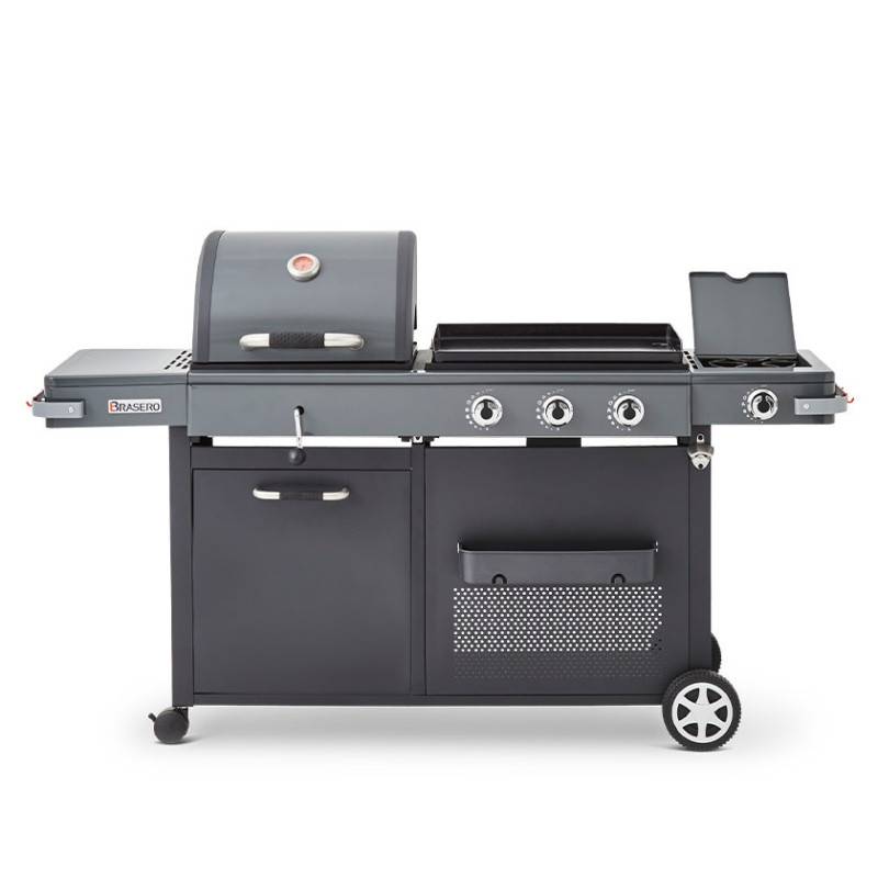 Plancha gaz & barbecue charbon Bi-Energy XL Brasero 3 brûleurs + 1 latéral 60x42 cm 12,95 kW – Brasero - Image 3