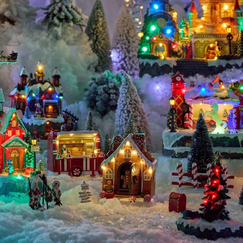 Village lumineux maison pain d'épice 8 LED musical  FEERIC LIGHTS & CHRISTMAS - Image 4
