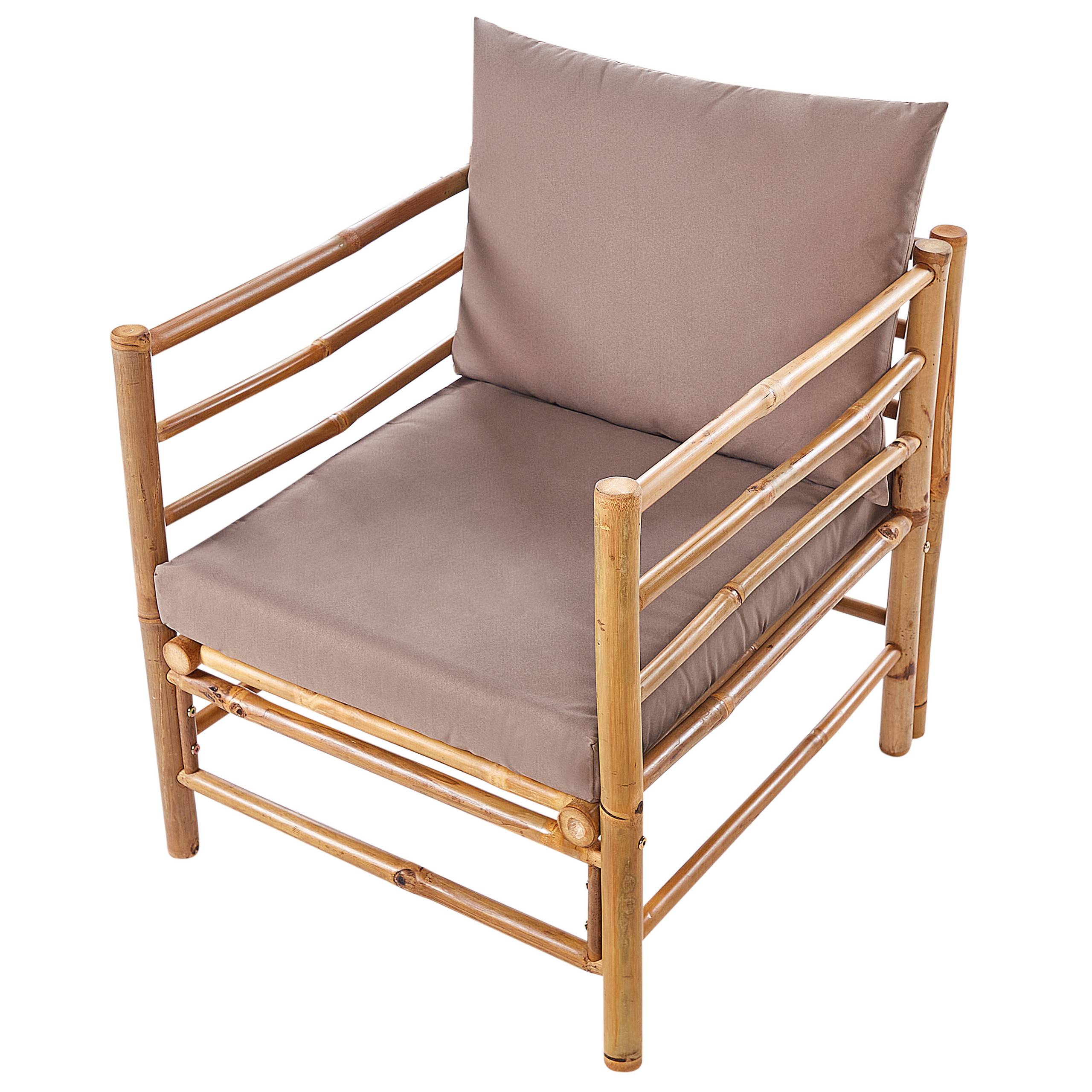 Beliani - Set de jardin, 5 Personnes Bambou Taupe CERRETO - Beliani - Image 7