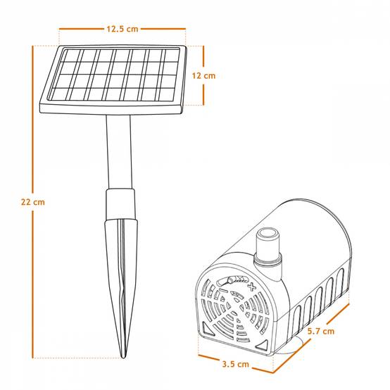 Pompe à eau solaire pour fontaine, piscine, bassin extérieur de jardin avec câble de 3m - Noir - Linxor - Image 2
