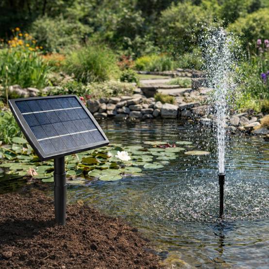 Pompe à eau solaire pour fontaine, piscine, bassin extérieur de jardin avec câble de 3m - Noir - Linxor - Image 5