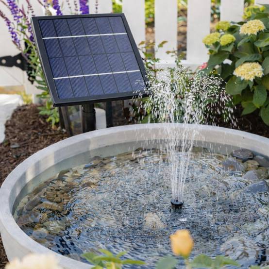Pompe à eau solaire pour fontaine, piscine, bassin extérieur de jardin avec câble de 3m - Noir - Linxor - Image 4