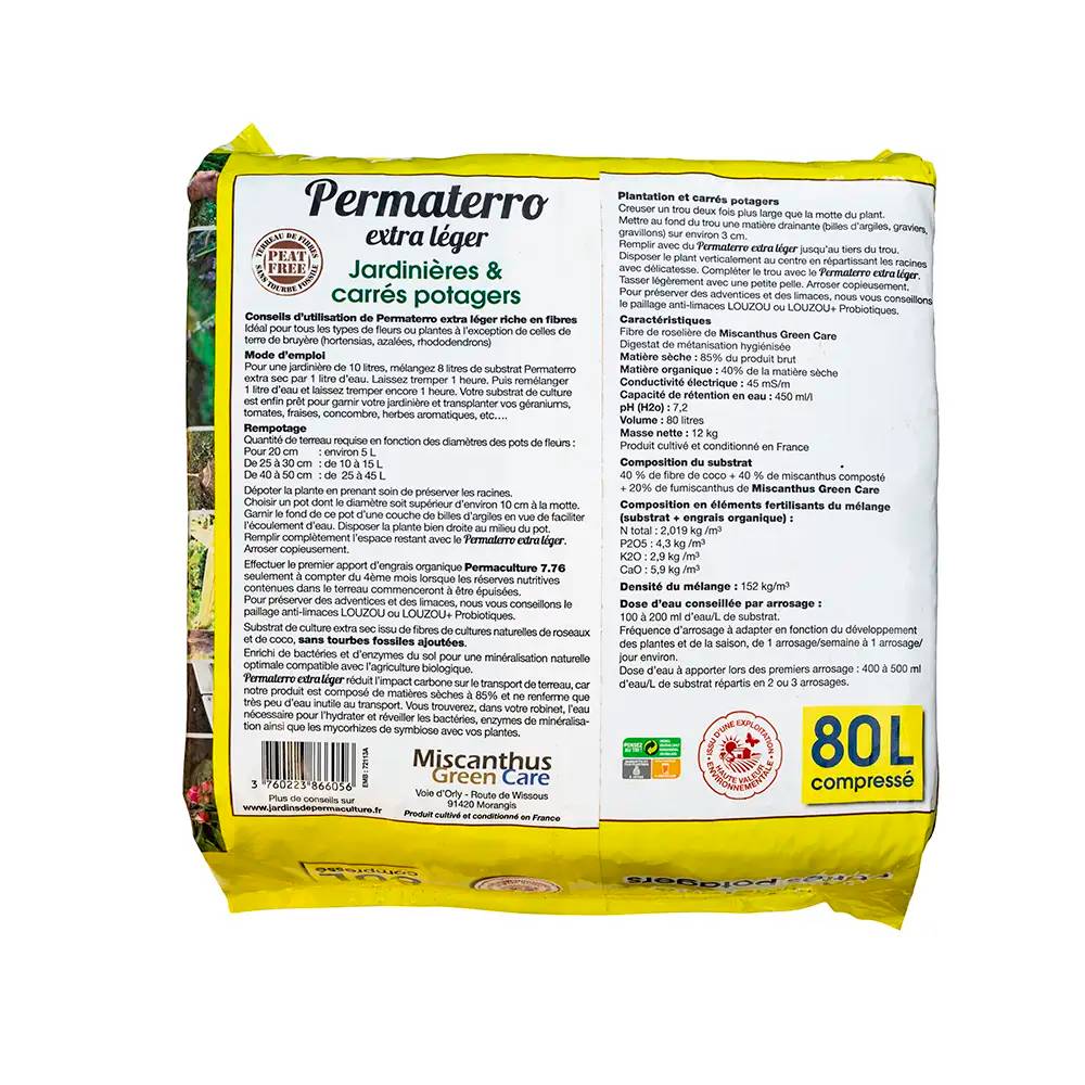 Autre - Terreau Universel de Fibre de Roseaux et Coco pour Jardinières et Carrés Potagers - Permaterro Extra Léger (Sac de 80L) - Image 4