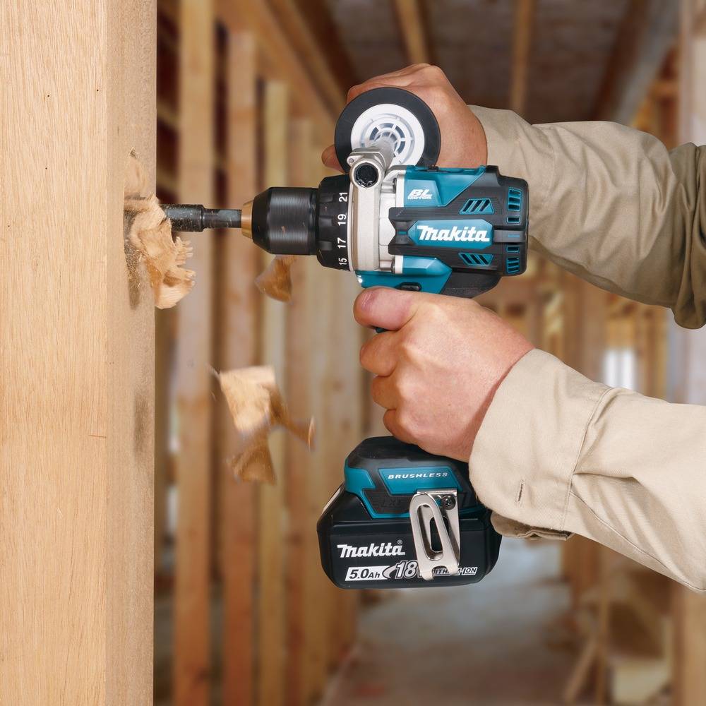 Perceuse-visseuse sans fil 18V - MAKITA -avec 2 batteries 5Ah - chargeur rapide – MAKPAC - DDF492RTJ - Image 6