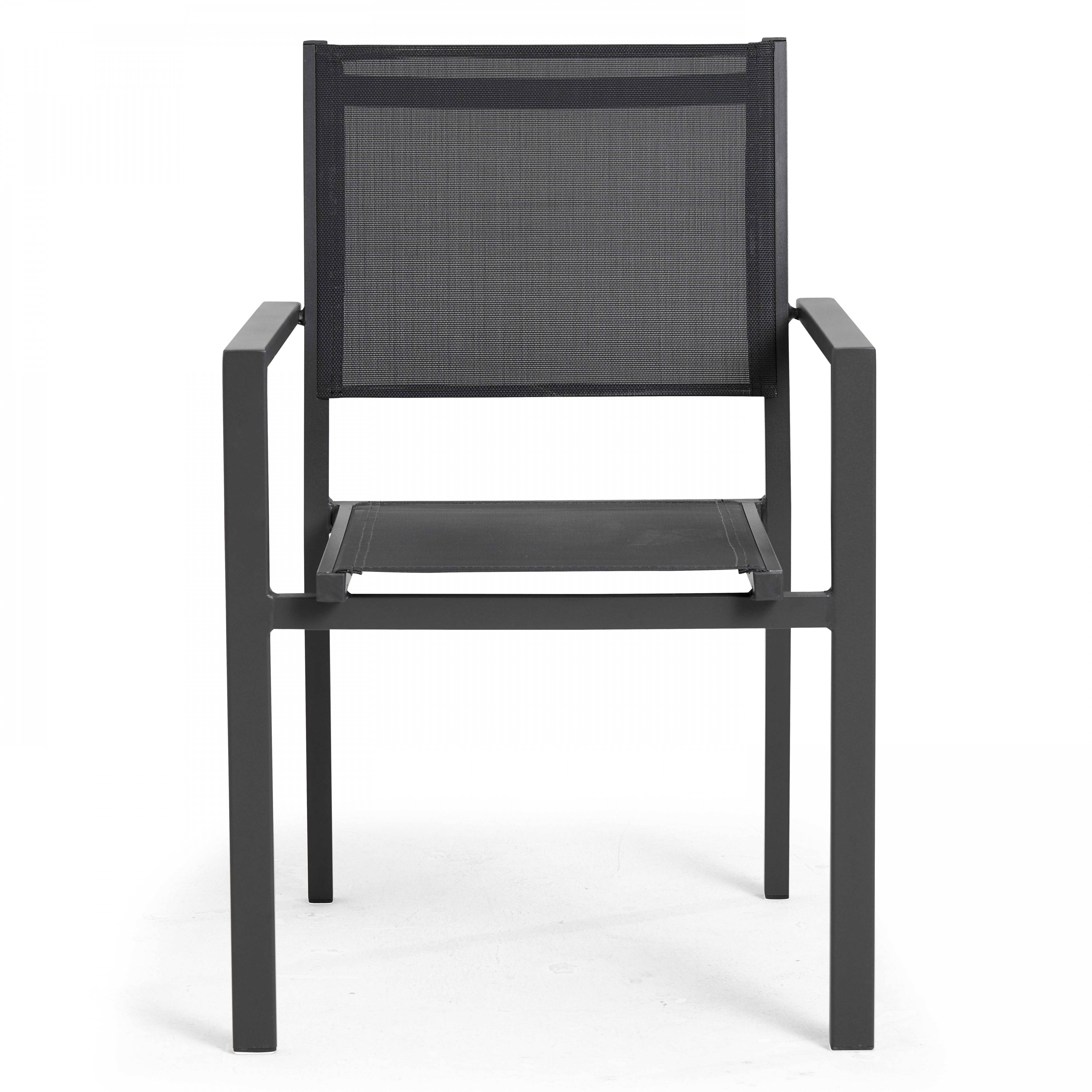 Oviala - Lot de 2 fauteuils de jardin aluminium et textilène gris Nice - Oviala - Image 5