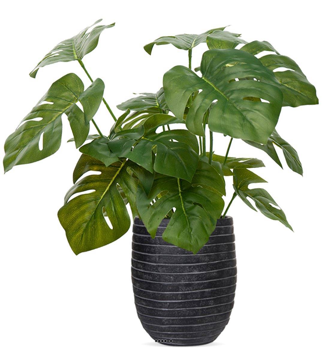 Artificielles - Philodendron artificiel en pot H 35 cm feuillage tergal - Image 4
