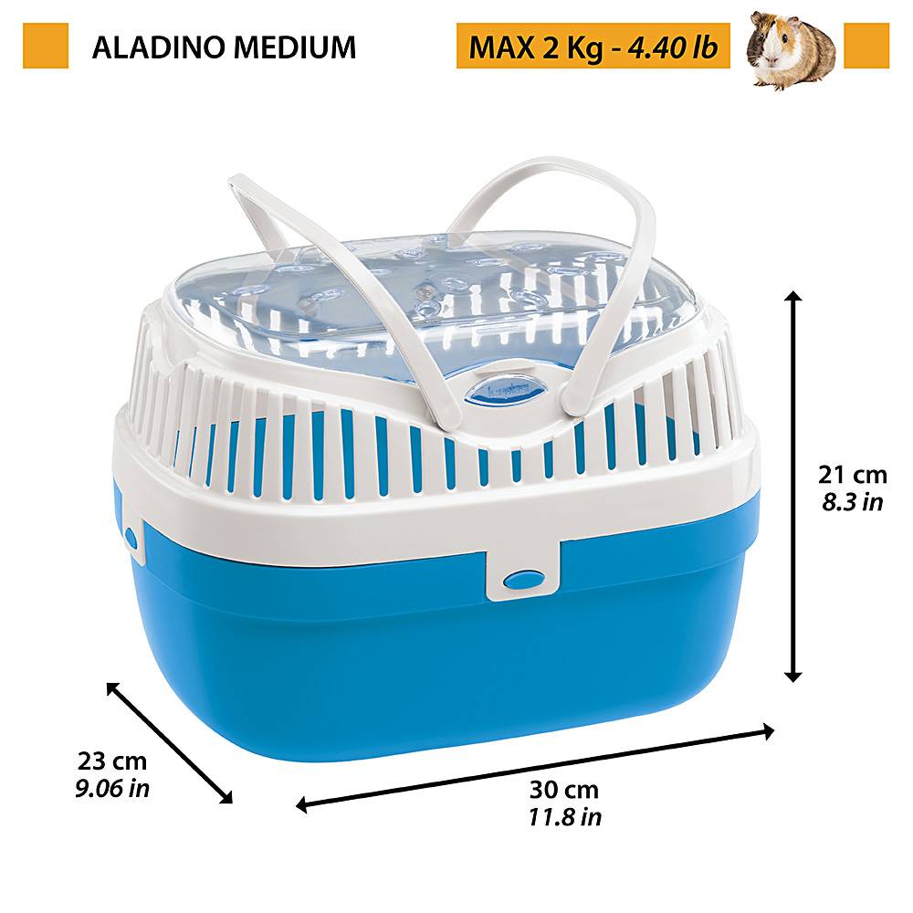Ferplast - Ferplast Transport pour cochons d'inde et autres rongeurs ALADINO MEDIUM Cage de transport pour animaux domestiques, rongeurs, cochons d'inde, - Image 2