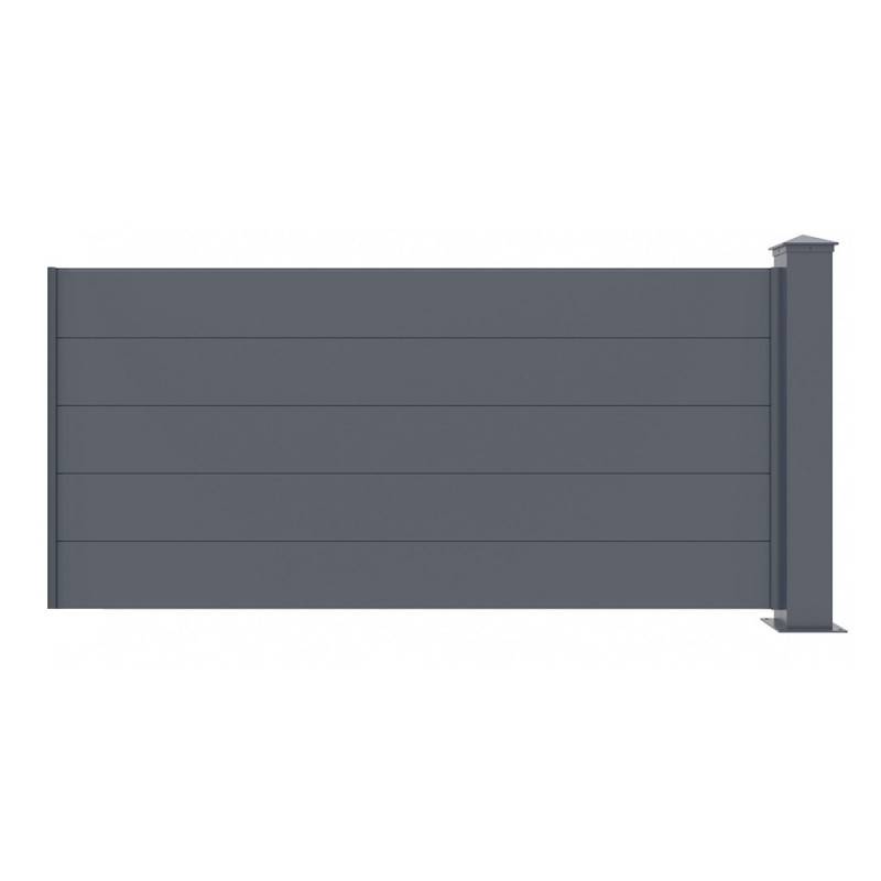X-Metal - Kit extension clôture aluminium anthracite 188,6x89 cm 5 lames X-Metal - Image 1