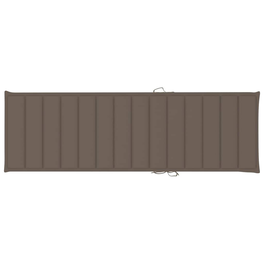 Helloshop26 - Transat chaise longue bain de soleil lit de jardin terrasse meuble d'extérieur double et coussins taupe pin imprégné - Image 6