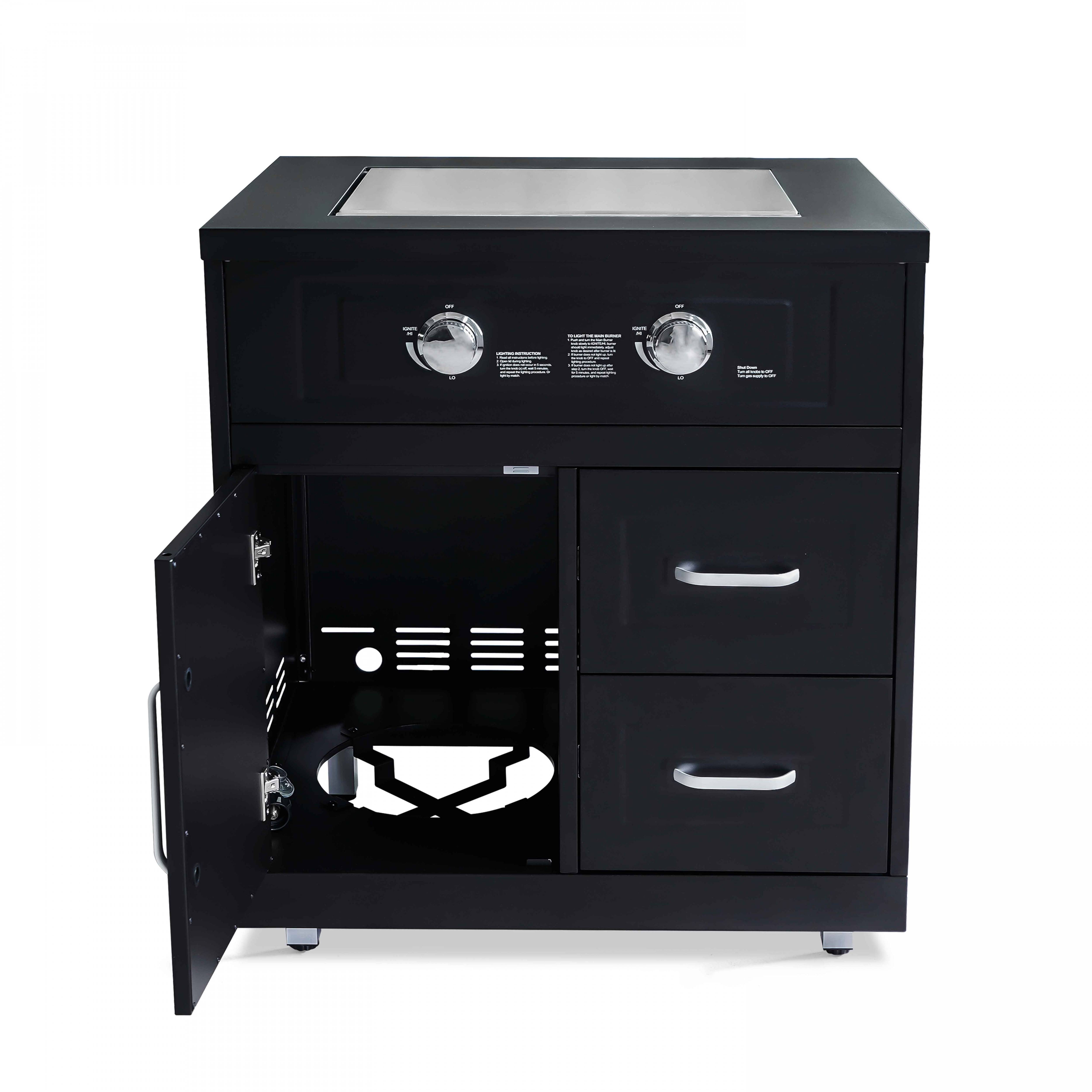 Oviala - Meuble gazinière 2 brûleurs pour cuisine extérieure Memphis - Oviala - Image 3
