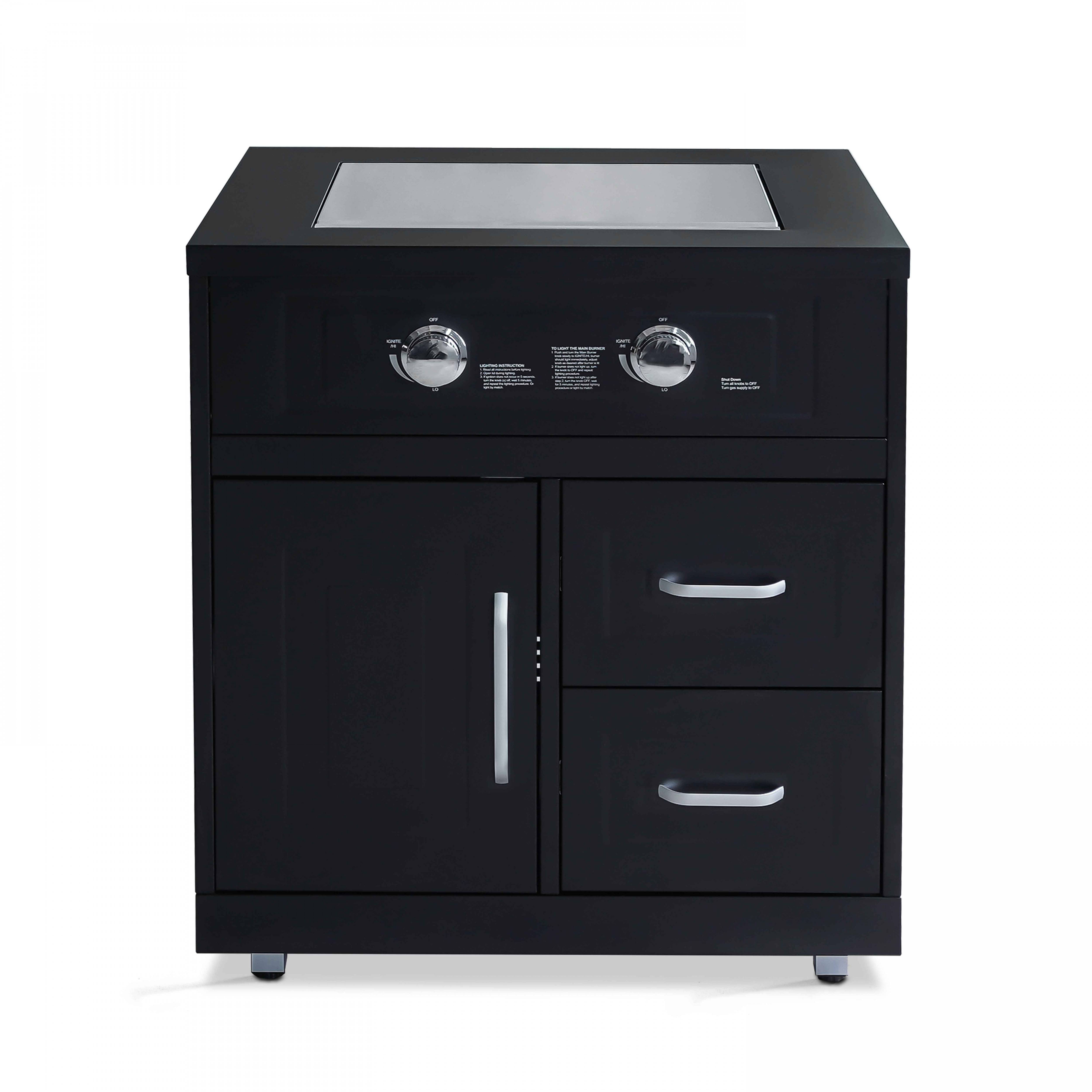 Oviala - Meuble gazinière 2 brûleurs pour cuisine extérieure Memphis - Oviala - Image 2