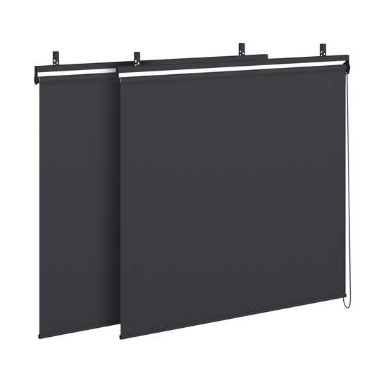 Pergola bioclimatique lames orientables acier 3x4 M et 4 stores gris anthracite - Image 5