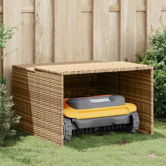 Vidaxl - Garage pour robot tondeuse beige 86x90x52/57 cm résine tressée vidaXL 365407 - Image 4