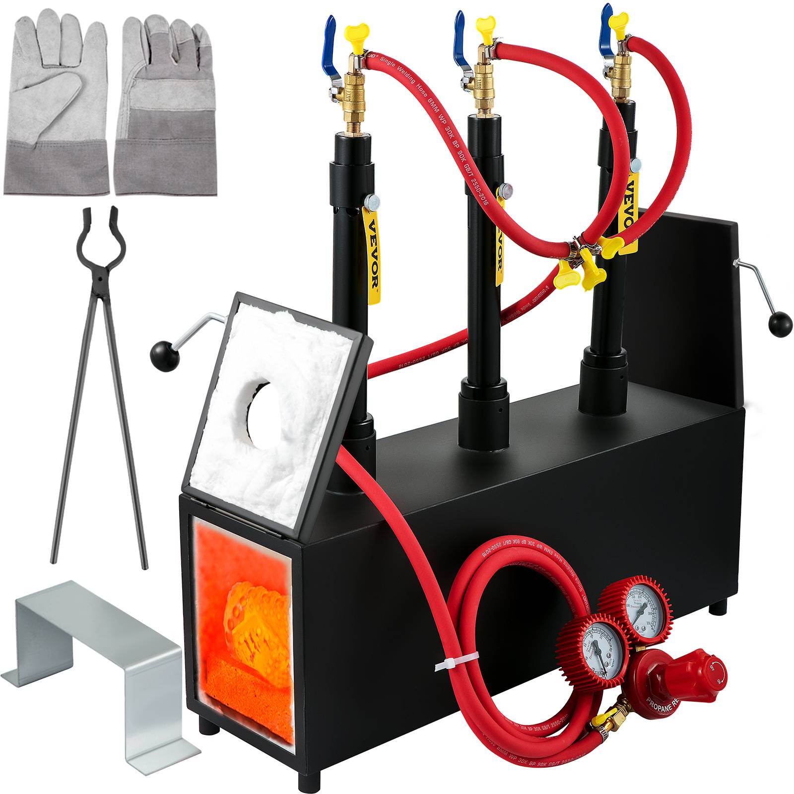 VEVOR Forge à Gaz Propane 15 L, Four de Fusion Portable avec 3 Brûleurs, 230 kWh, pour Forgeage Métaux. - Image 1