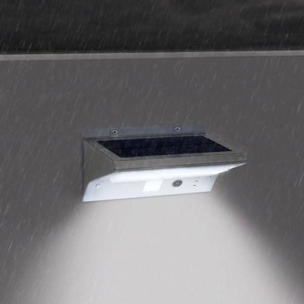 Spot solaire mural extérieur étanche avec détecteur - LUMI JARDIN - 21 LEDs - 330 Lm - Tete pivotante a 120°C - Image 2