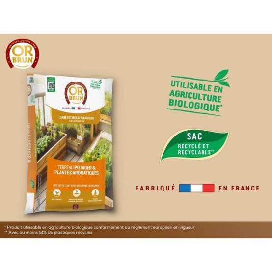 Or Brun - Terreau Plantes Aromatiques Et Carré Potager Uab 6 L / Nc - Or Brun - Image 3