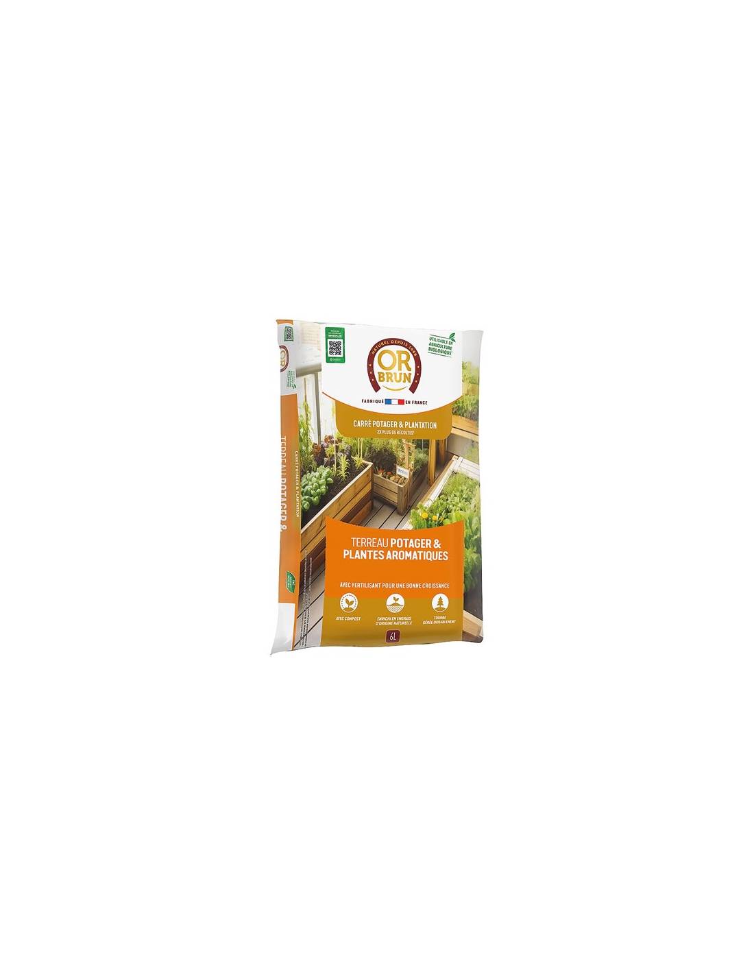 Or Brun - Terreau Plantes Aromatiques Et Carré Potager Uab 6 L / Nc - Or Brun - Image 1