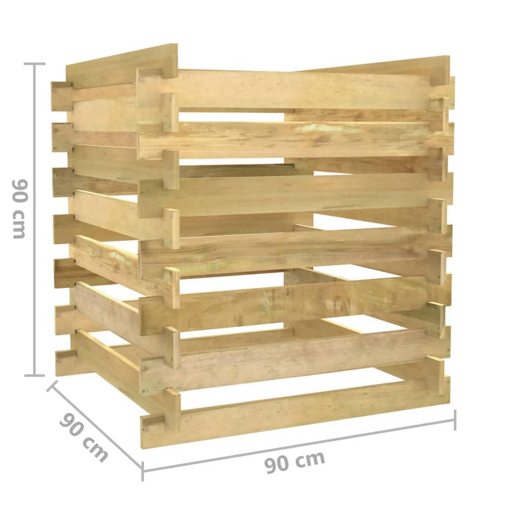 Vidaxl - Composteur de jardin à lattes 90x90x90 cm Bois de pin imprégné vidaXL 318377 - Image 3
