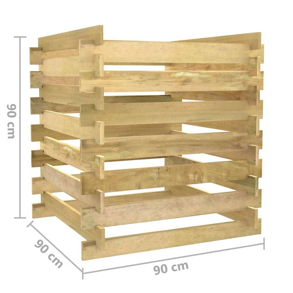 Vidaxl - Composteur de jardin à lattes 90x90x90 cm Bois de pin imprégné vidaXL 318377 - Image 8
