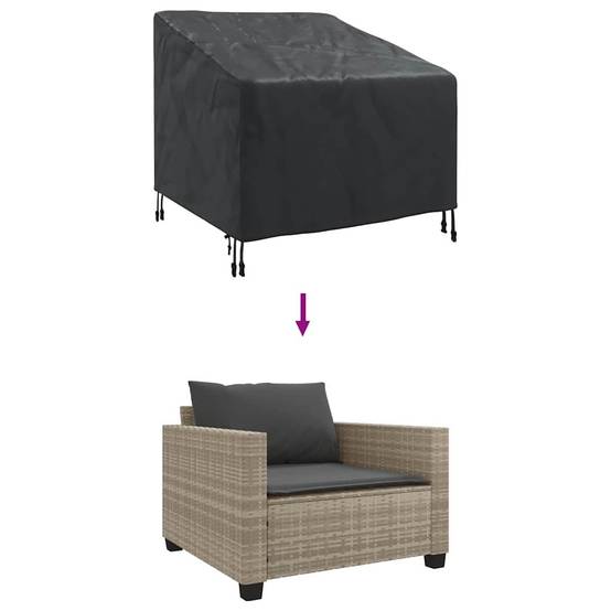 Bâche de Protection Fauteuil Extérieur Tissu 420D Imperméable et Anti-Déchirure Noir 90x90x75 cm – ComfortXL Outdoor Living - Image 5