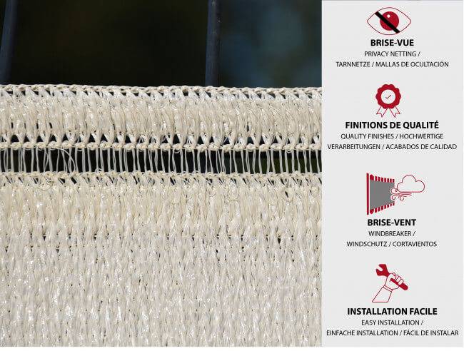 Maille Store - Brise-vue 100% - Beige - 230gr/m² - Boutonnières 1.5m x 5m Beige - Image 4