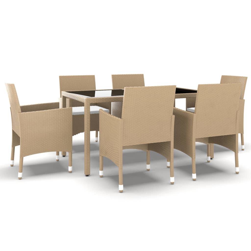 Vidaxl - Ensemble à Manger de jardin 7pcs Résine tressée et verre trempé vidaXL 3058430 - Image 2