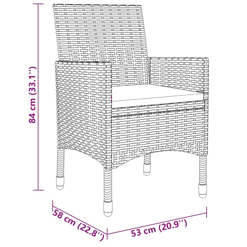 Vidaxl - Ensemble à Manger de jardin 7pcs Résine tressée et verre trempé vidaXL 3058430 - Image 3
