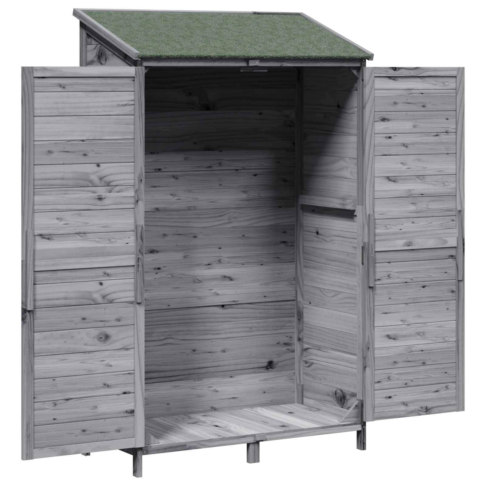 PANGIVO - Abri de jardin bois de sapin gris 106 x 56 x 176.5 cm, poids:28kg - PANGIVO - Image 4