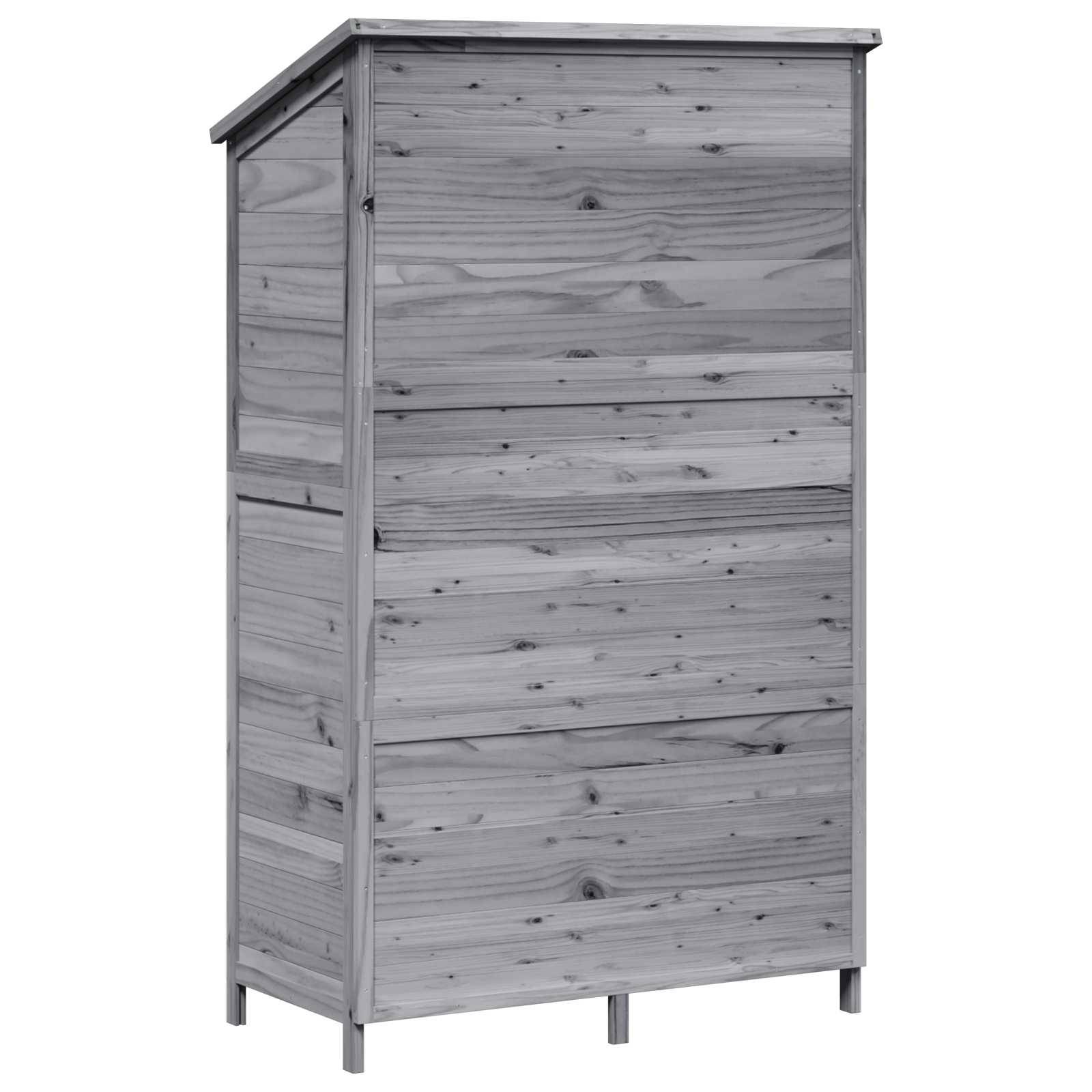 PANGIVO - Abri de jardin bois de sapin gris 106 x 56 x 176.5 cm, poids:28kg - PANGIVO - Image 7