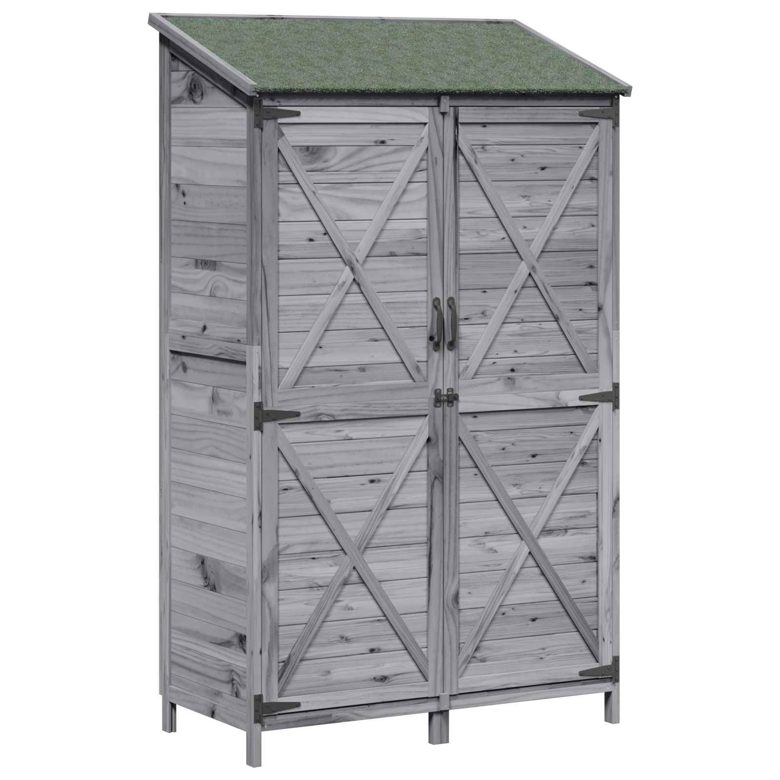 PANGIVO - Abri de jardin bois de sapin gris 106 x 56 x 176.5 cm, poids:28kg - PANGIVO - Image 2
